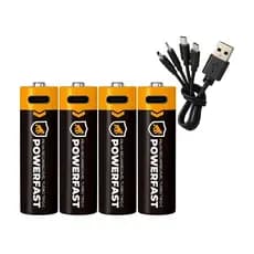 Pilha Recarregável AA Turbo PowerFast - 4 Unidades - Alta Capacidade, Até 1200 Recargas - Gshield