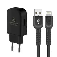 Kit Carregador turbo slim com Cabo Dual Shock Lightning iPhone Homologado MFI - Gshield