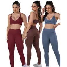 Conjunto Feminino Academia Top e calça legging conjunto fitness feminino ZERO Transparência Cintura Alta