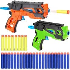 kit com 2 Super Lançadores de Dardos Arminha tipo Nerf com 32 Dardos Infantil Sports