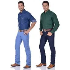 Kit 2 Calças Country Masculina Tradicional com Elastano Cowboy