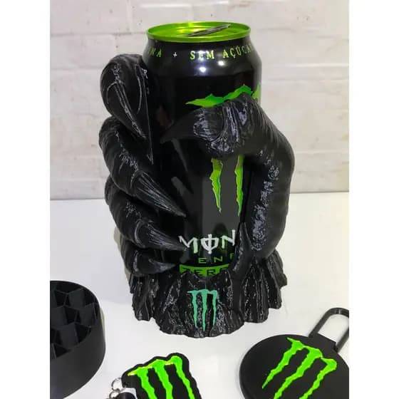 Porta Latas Garra 473ml Porta Energético Decorativo Estilo Monstro + brindes