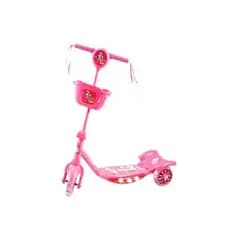 Patinete Infantil Dobrável 3 Rodas Rosa Com Iluminação Som Segurança