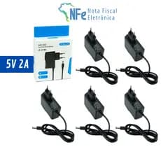 Kit 5 Fonte Alimentação 5V 2A 110V 220V P4 Estabilizada 2 Amperes - Switch Roteador Conversor