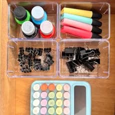Kit com 4 organizadores pequenos, modular, empilháveis ACRÍLICO organizar