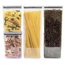 Kit Potes Herméticos Acrílicos 4 POTES 2 tamanhos