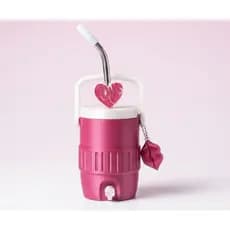 Porta Lata 350ml com Canudo Inox Tampa Alça Copo Térmico