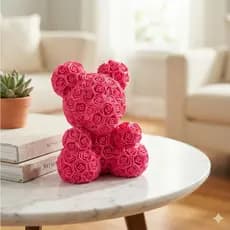 Urso de Rosas Geométrico | Decoração Romântica Presente Criativo Dia dos Namorados