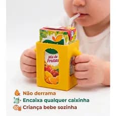 Suporte para Caixinha de Suco Infantil Alça Ergonômica Criança Bebe Sozinha sem Amassar