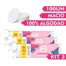 Algodão Em Disco 300 Unidades Limpeza Facial Maquiagem Estética