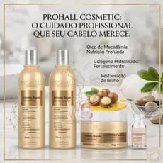 Kit Extreme Repair Home Care Extrato de Macadâmia + Ampola nutrição reparação brilho força