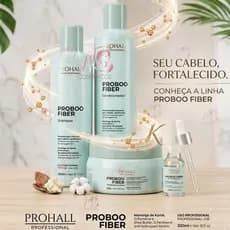 Kit Reconstrução Profunda Proboo Fiber + Ampola 19 Aminoácidos Fibra de Bamboo Brilho Hidratação