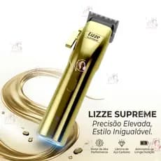 Máquina Cartar Cabelo Barba Profissional Lizze Supreme Barbearia Original Bateria Ultra Lamina Fade