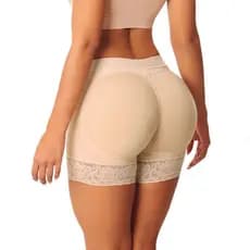 Short Calcinha Push Up Aumenta Bumbum Com Enchimento - Nude