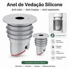 Anel de Vedação em Silicone  Á prova de Odor e Insetos Para Cozinha-Banheiro-Tanque-Máqina de Lavar Pronta Entrega