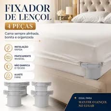 Fixador Prendedor Clip Com Trava Invisível Para Lençol Colchão 4 Peças Universal Pronta Entrega Nota Fiscal