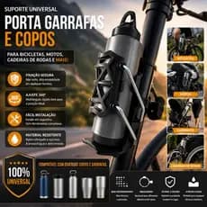 Suporte Porta Garrafa Copo Ajustável Para Moto Bicicleta Bike Carrinho de Bebê Universal