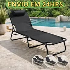 Cadeira Espreguiçadeira Reclinável Piscina Dobrável Praia Jardim 120kg