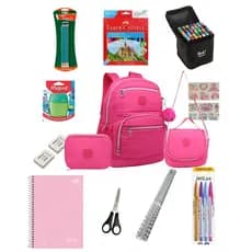 Kit Material Escolar Completo Menina Feminino Ensino Médio Infantil Luxo com Bolsa Termica