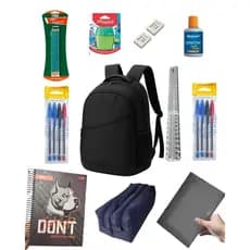 Kit Material Escolar Completo Universitário Ensino Médio Masculino Menino