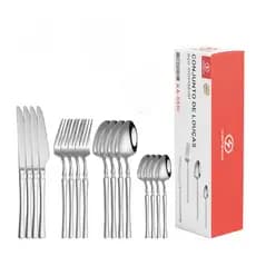 Jogo De Talheres Inox 16 Peças Jantar Decoração Inox