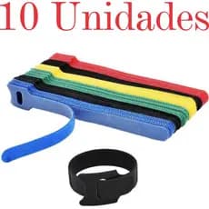 Kit 10 - Organizador de Cabos Fios Abraçadeira de Velcro Prendedor - Cabos Celular