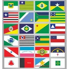 Kit 27un Adesivos Mini Bandeira Estados Brasileiros