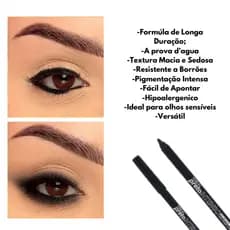 Delineador lápis kajal á prova d'água preto olhos pigmentado longa duração macio fixação