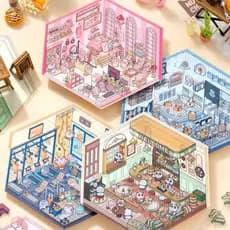 Adesivos 3d Miniatura Cenário De Paisagismo Kawaii Fofo DIY Scrapbooking Crianças e Adultos Hoobby Dia das Crianças Nata