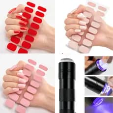 Película de Esmalte Adesiva Gel Pronta Semi Curada Autocolante/Cabine Lampada Led Uv Fácil Aplicação