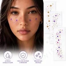 Adesivo Facial BTS Army Tatuagem Temporária Maquiagem Turne Arirang Kpop