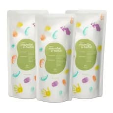 kit Refil Com 3 Unidades de Sabonete Líquido Mamãe e Bebê 200ml cada.