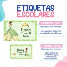136 ou 188 Etiquetas PRINCESA E O SAPO Adesivas Para material Escolar ETIQUETA Personalizadas Escolar Volta as Aulas per