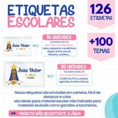 126 Etiquetas adesivas personalizadas, CATÓLICA + de100 temas, etiquetas adesivas para material Escolar,  ETIQUETA Pers