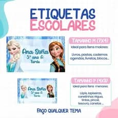136 ou 188 Etiquetas FROZEN / Etiquetas Adesivas Escolares Personalizadas / Material Escolar / Volta as Aulas / ETIQUETA