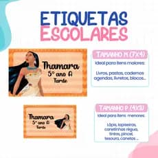 136 ou 188 Etiquetas PRINCESA POCAHONTAS Adesivas Para material Escolar ETIQUETA Personalizadas Escolar Volta as Aulas p