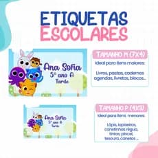 136 ou 188 Etiquetas BOLOFOFOS MENINO Adesivas Para material Escolar ETIQUETA Personalizadas Escolar Volta as Aulas per
