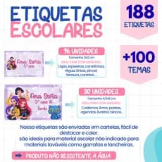 126 Etiquetas adesivas personalizadas, + de100 temas, etiquetas adesivas para material Escolar,  ETIQUETA Personalizadas
