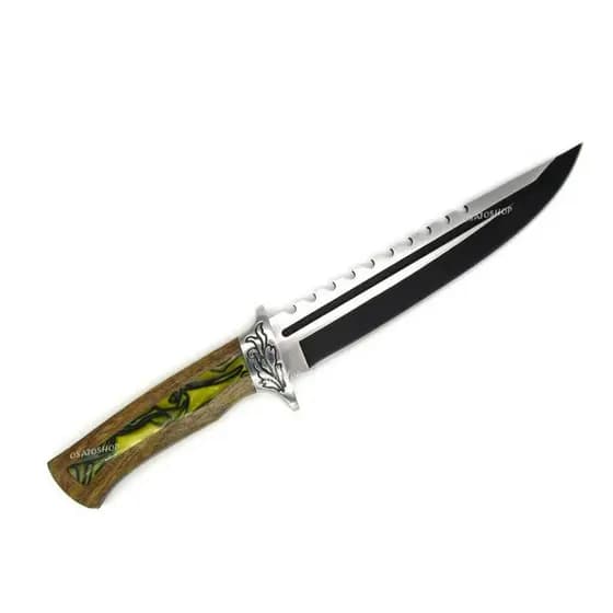 Faca Gladius Bowie Aço 440 Madeira Luxo E Bainha Em Nylon REF:02J0
