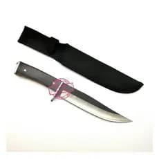 Faca Tática Caça Full Tang Super Afiada Aço 440 Cabo Madeira + Bainha