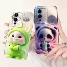 Infinix Note 12 Pro 5G/Note12 5G X671 X671B Lente Protetora Invólucro Bonito Coelho Panda Dos Desenhos Animados Caso De