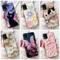 Para LG K42 K52 2020 K420 K520 Bonito Gato Borboleta Flor Padrão Invólucro (Brasil) Capa De Telefone TPU De Silicone Mac