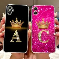 Para Samsung Galaxy A05 A05s Moda Coroa Letra Inicial Casal Caso De Telefone SamsungA05 A 05 05S Silicone Macio TPU Emba