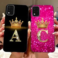 Para LG K42 K52 2020 K420 K520 Moda Coroa Letra Inicial Casal Capa De Telefone (Brasil) Macia De Silicone Preto