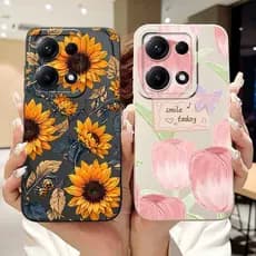 Para Redmi Note 14S Linda Tulipa Girassol Borboleta Capa De Telefone Gelatinosa De Silicone Macio