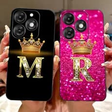itel A70 A665L Moda Letra Inicial Casal Caixa De Telefone Capa Macia De Silicone Preto