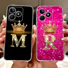 Para Realme Nota 50 RMX3834 Moda Letra Inicial Casal Caso De Telefone Note50 4G Silicone Macio TPU Embalagem