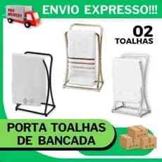 Porta Toalha Bancada De Banheiro Duplo Rosto Toalheiro Suporte Cabide Premium Lavabo Pia Organizador