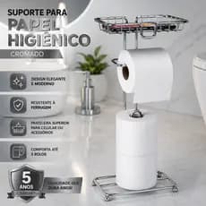 Porta Papel Higiênico De Chão Suporte Lenço Celular Papeleira Banheiro Lavabo Premium