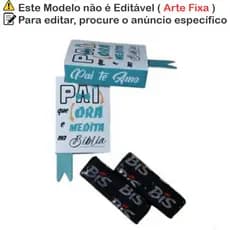 Lembrancinha para o Dia dos Pais | 50 Caixinhas P/ Chocolate Bis | Personalizado Cristão | branco com azul  cod paiBa